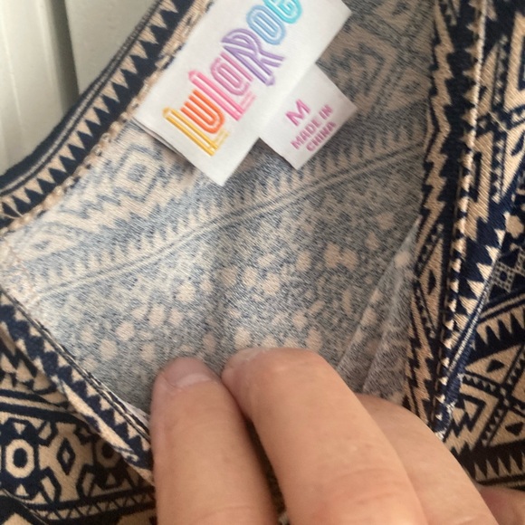 Euc med Lularoe jumpsuit blue and tan - Picture 4 of 4